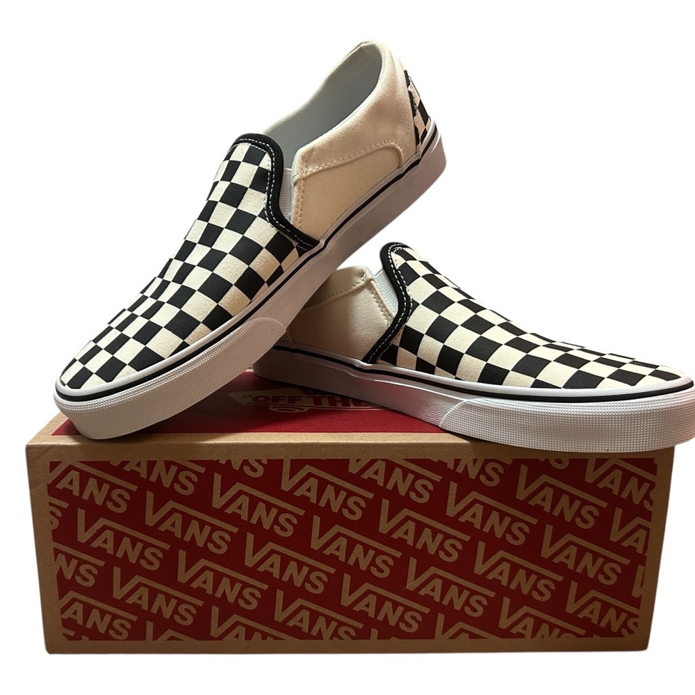 Vans Black and White Checkerboard Slip-On